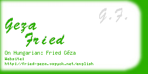 geza fried business card